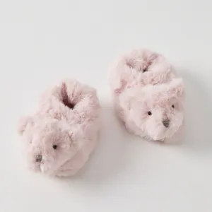 Bear Baby Pink Newborn Booties