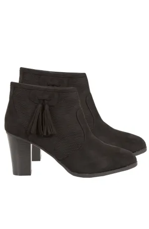 Bella Tassel Booties Black