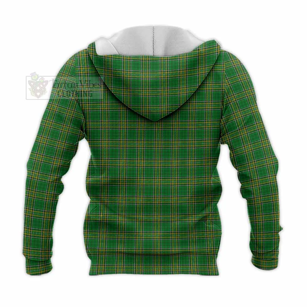 Bloomfield Irish Clan Tartan Knitted Hoodie with Coat of Arms