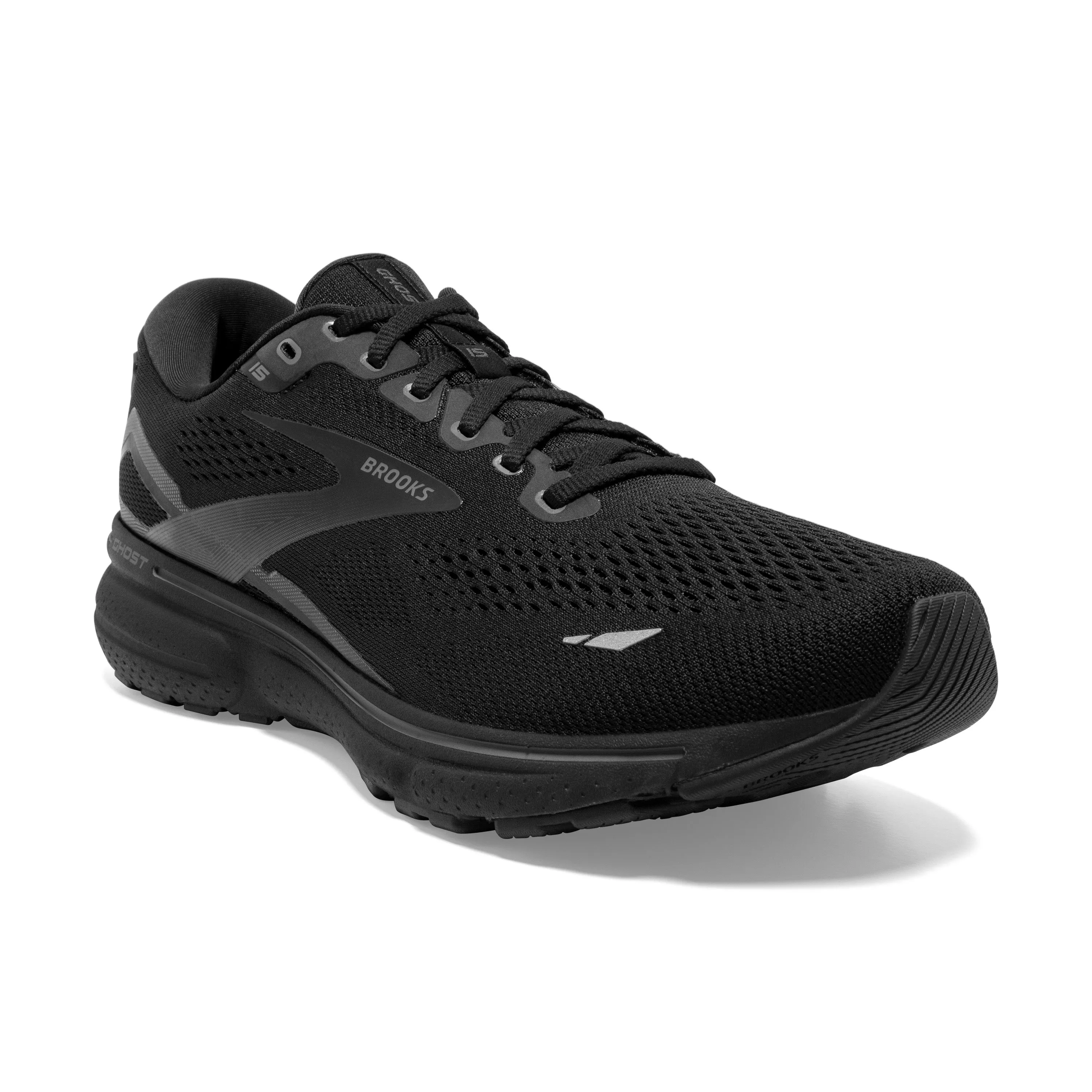 Brooks Mens Trainer Ghost 15 Black/Black/Ebony