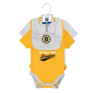 Bruins 2 Pack Bodysuits, Bib and Booties