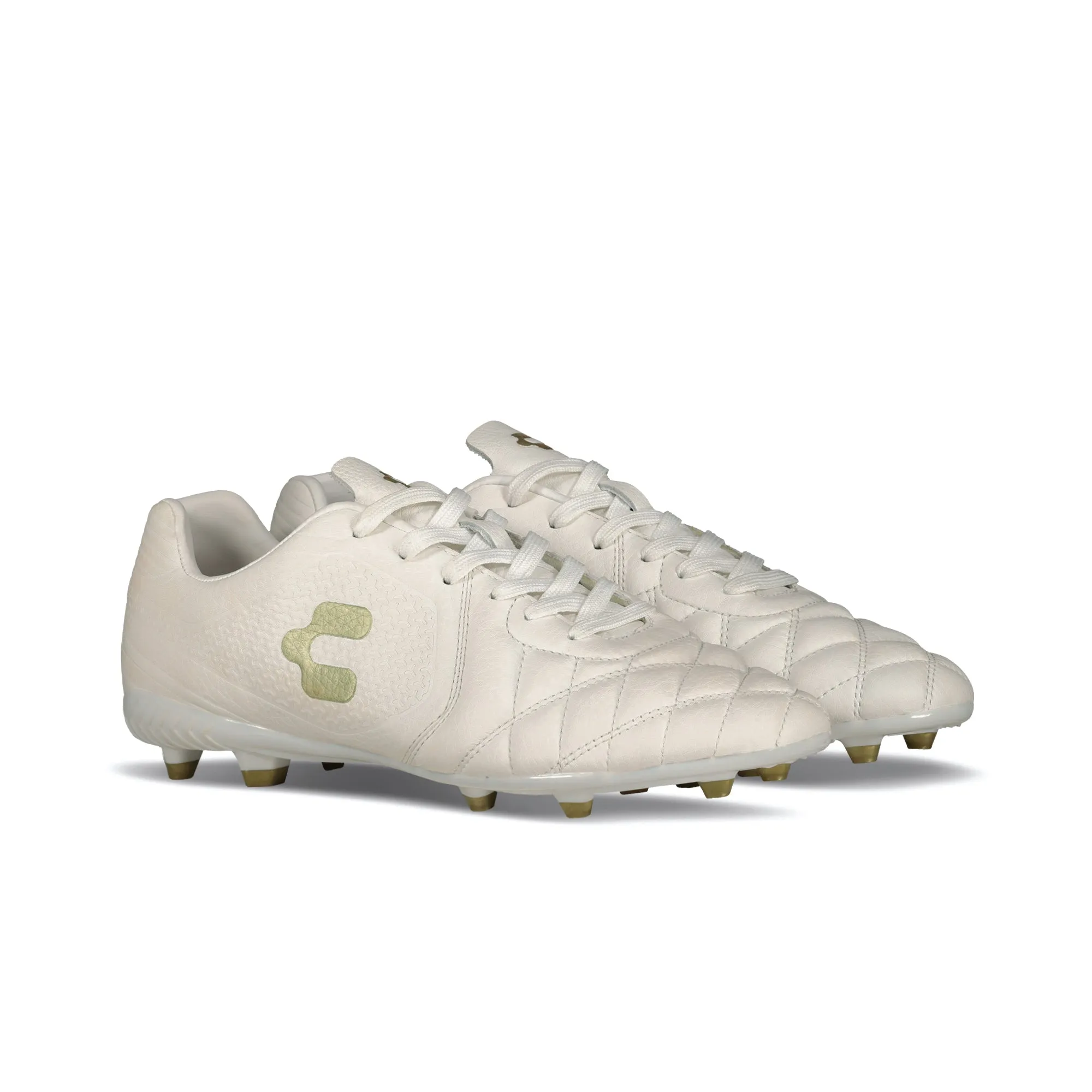 Charly Legendario 2.0 LT  FG Soccer Cleats - White/Gold