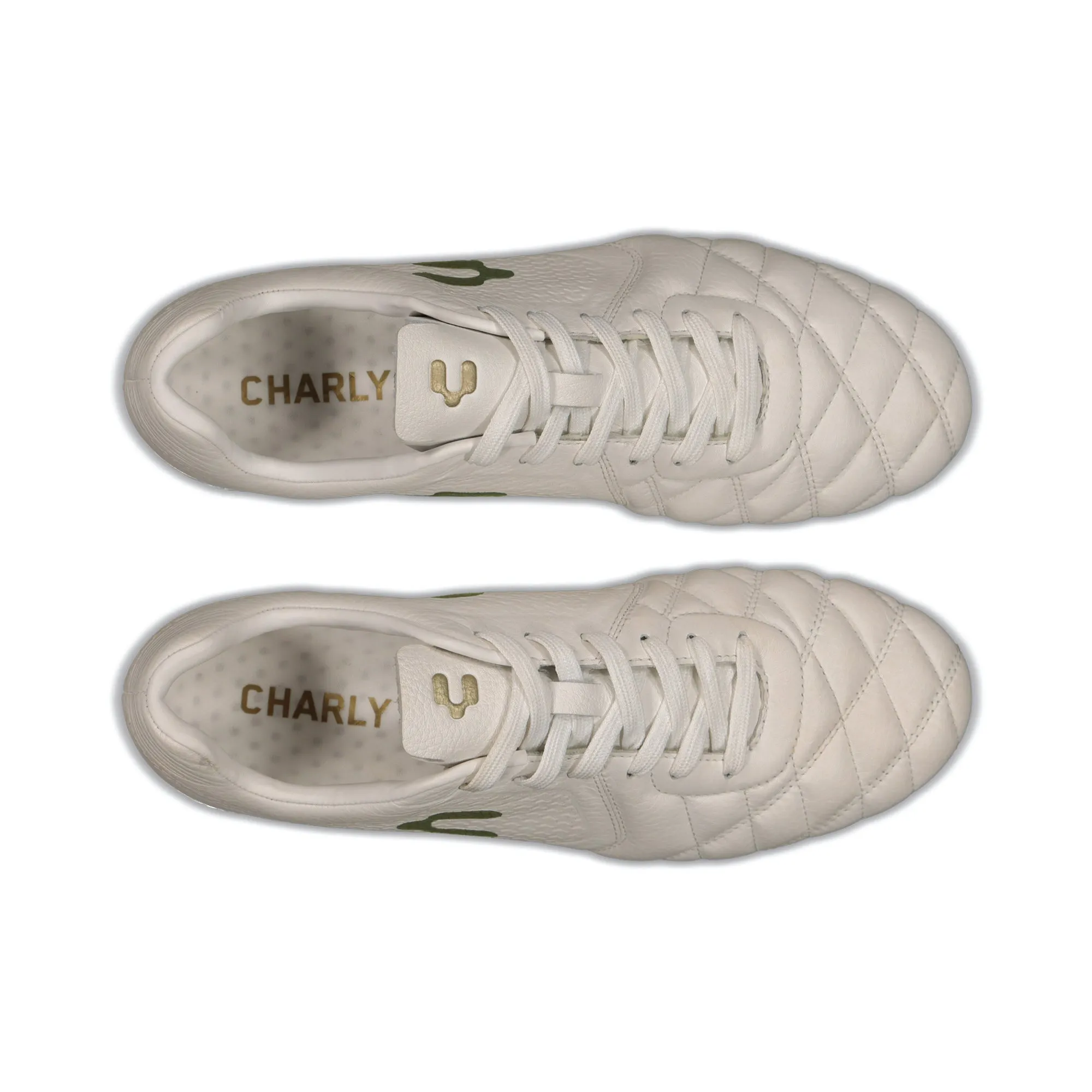 Charly Legendario 2.0 LT  FG Soccer Cleats - White/Gold