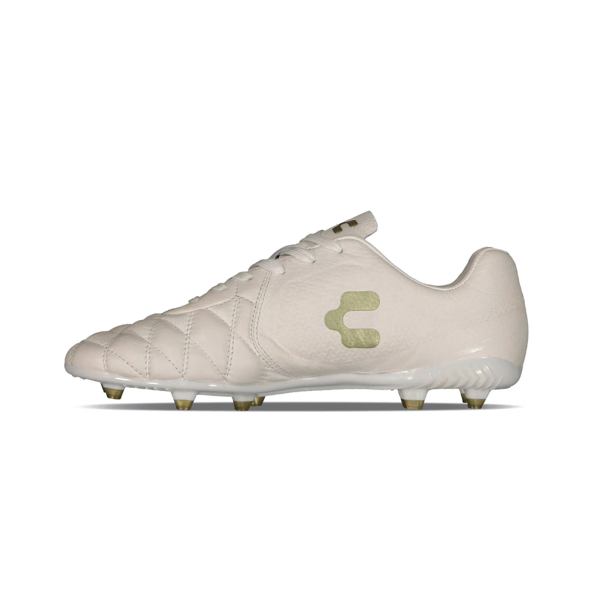 Charly Legendario 2.0 LT  FG Soccer Cleats - White/Gold