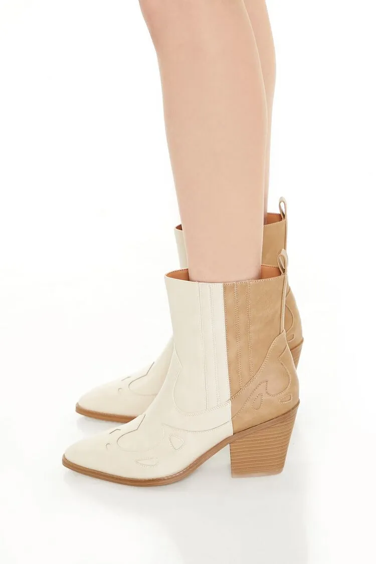 Colorblock Cowboy Booties