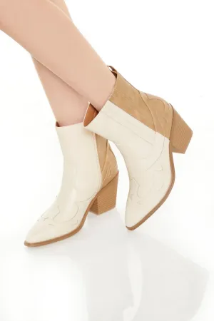 Colorblock Cowboy Booties