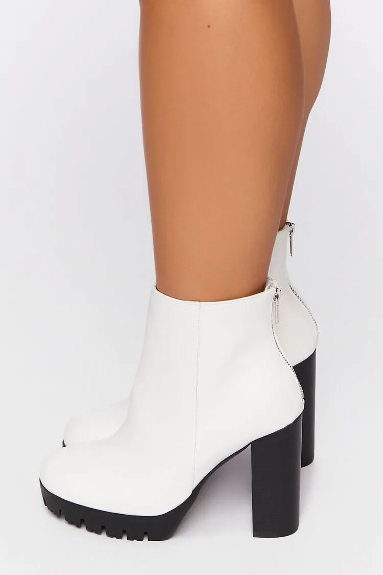 Contrast-Lug Booties (Wide)