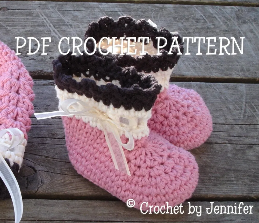 Crochet Pattern for Katrina Baby Booties | Crochet Baby Shoes Pattern | Baby Booties Crocheting Pattern | DIY Written Crochet Instructions