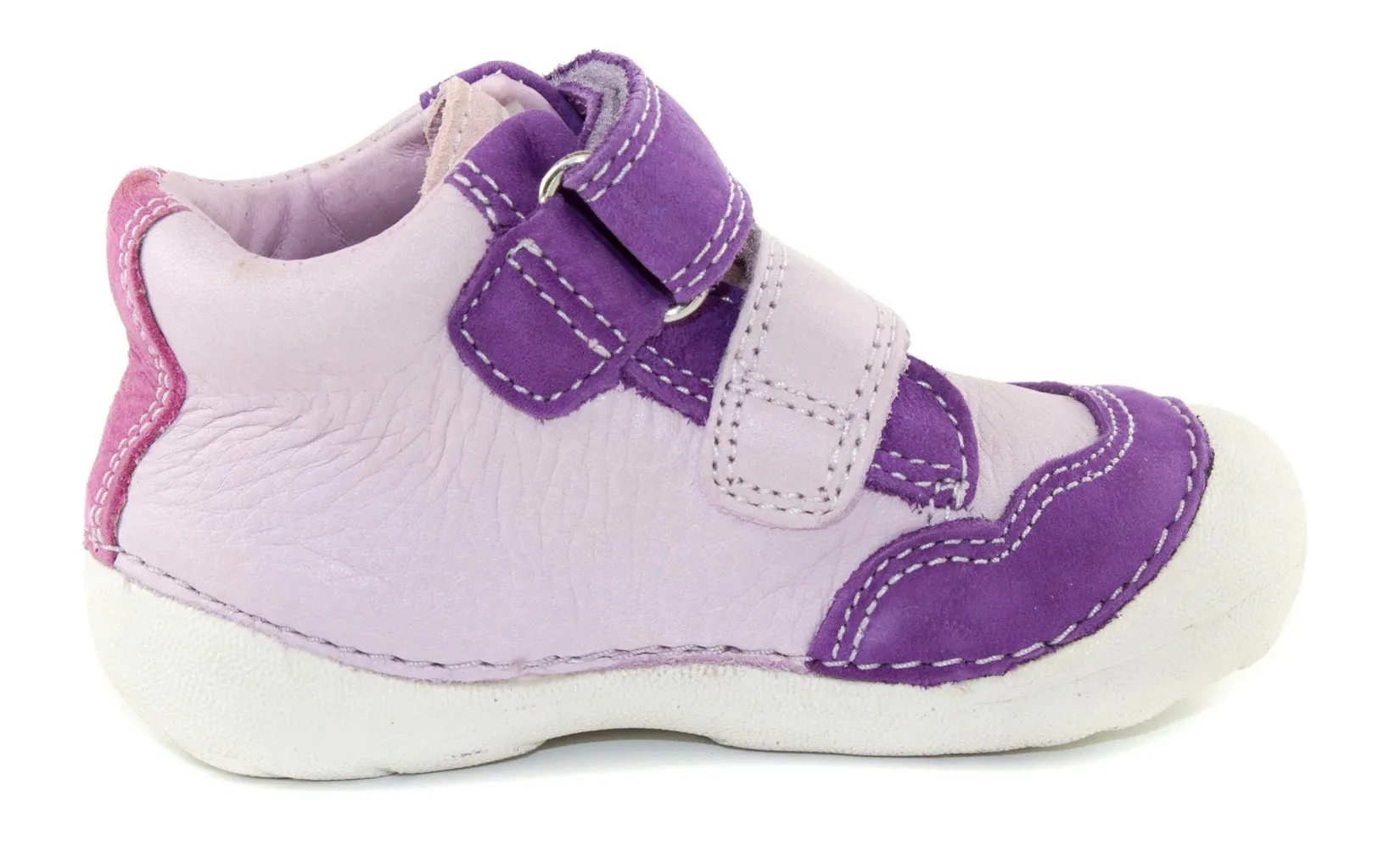 D.D. Step Toddler Girl Shoes Light Purple With Dark Detail And Pink Flower - Supportive Leather From Europe Kids Orthopedic