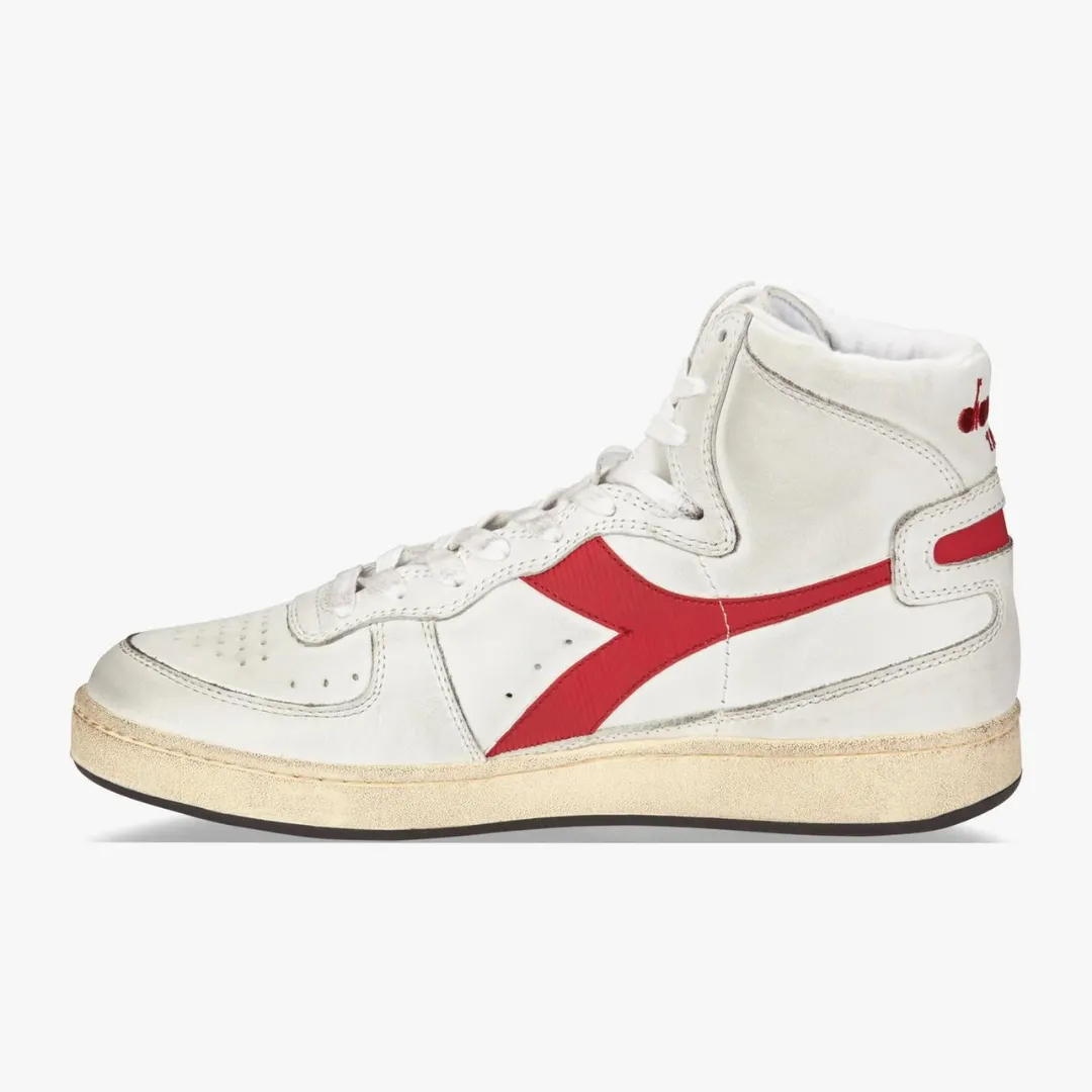 Diadora Heritage - Mi Basket Used - White/Garnet