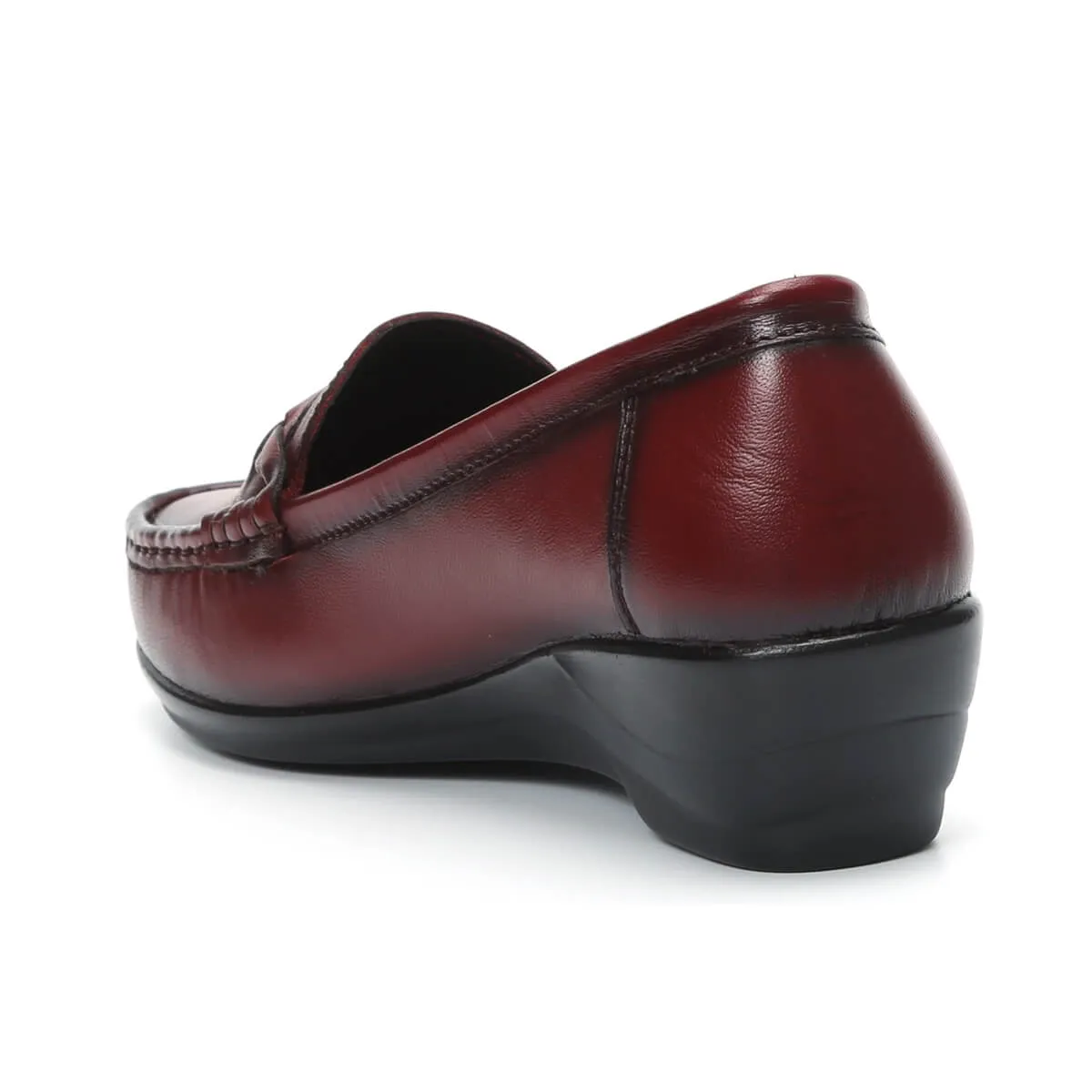 Elegant Leather Wedge Heel Loafers for Women 1111