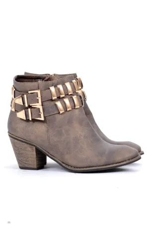 Fashionista Booties Bronze