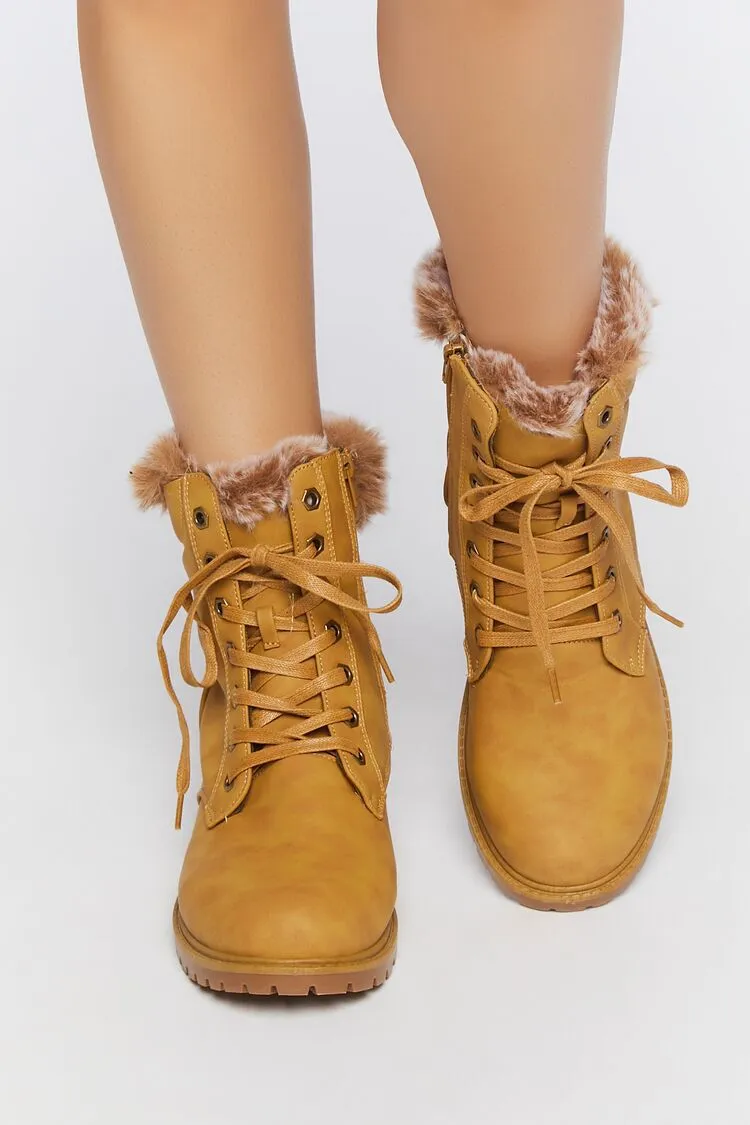 Faux Fur-Lined Ankle Booties