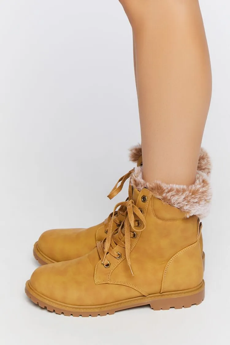 Faux Fur-Lined Ankle Booties