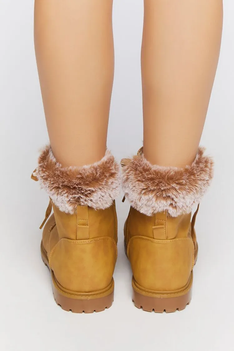 Faux Fur-Lined Ankle Booties