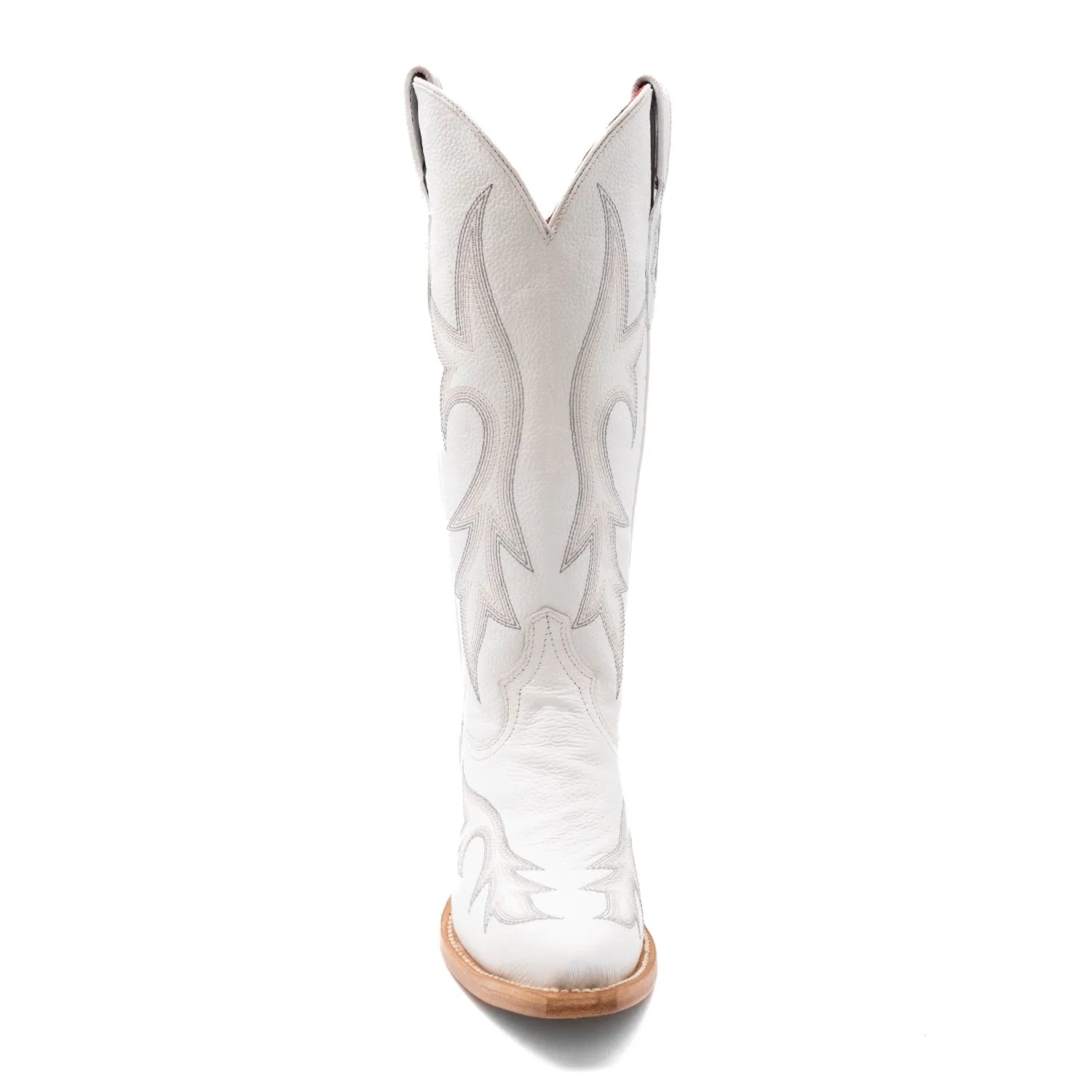 Ferrini Womens Scarlett V-Toe White Leather Cowboy Boots