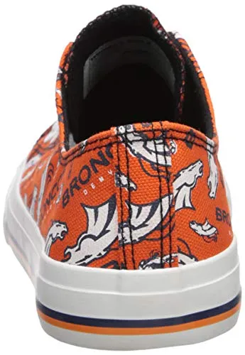 FOCO Denver Broncos NFL Womens Low Top Repeat Print Canvas Shoes - 10