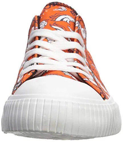 FOCO Denver Broncos NFL Womens Low Top Repeat Print Canvas Shoes - 10