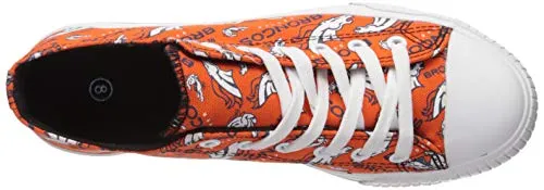 FOCO Denver Broncos NFL Womens Low Top Repeat Print Canvas Shoes - 10