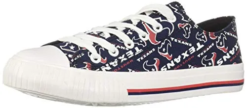 FOCO Houston Texans NFL Womens Low Top Repeat Print Canvas Shoes - 9