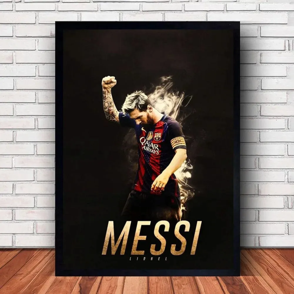 Football Legend Messi Canvas Artwork Prints Soccer Star Wall Art