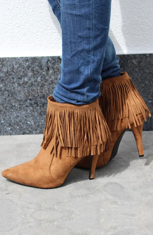 Fringe Booties Cognac 2.0