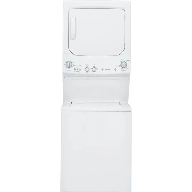 GE - Electric Stacked Laundry Center with 3.8-cu ft Washer and 5.9-cu ft Dryer - White