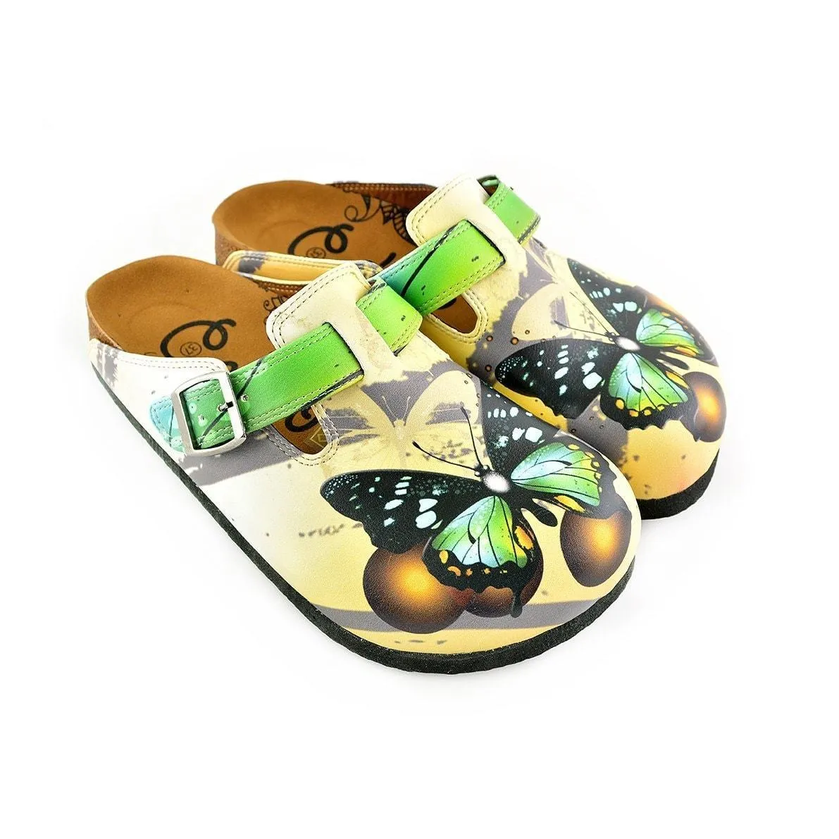 Green Butterfly Clogs WCAL344