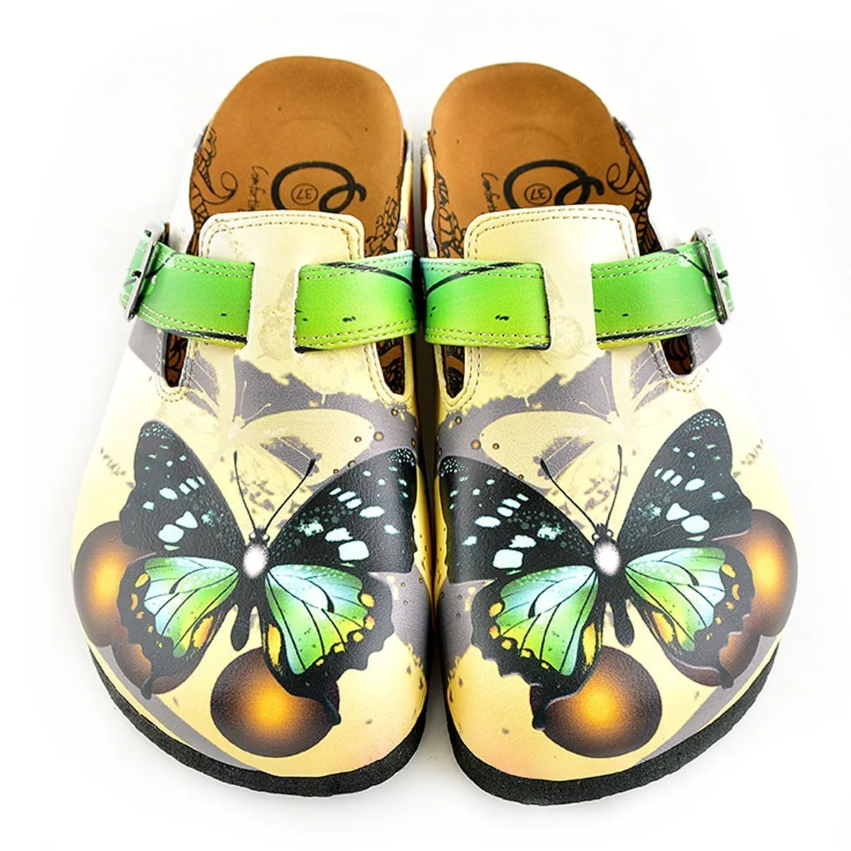 Green Butterfly Clogs WCAL344