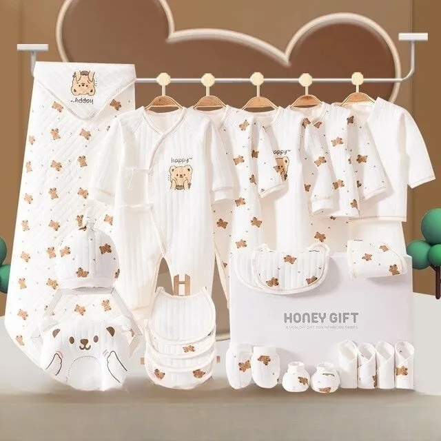 Happy Bear Honey Gift 26 PCs Newborn Baby Shower Gift Set – Deluxe Baby Hamper