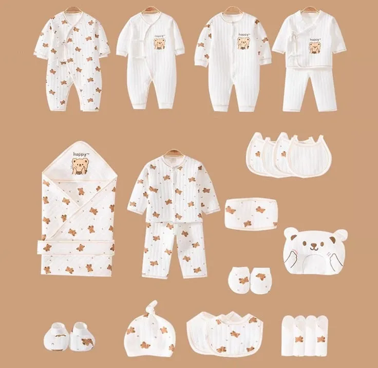 Happy Bear Honey Gift 26 PCs Newborn Baby Shower Gift Set – Deluxe Baby Hamper