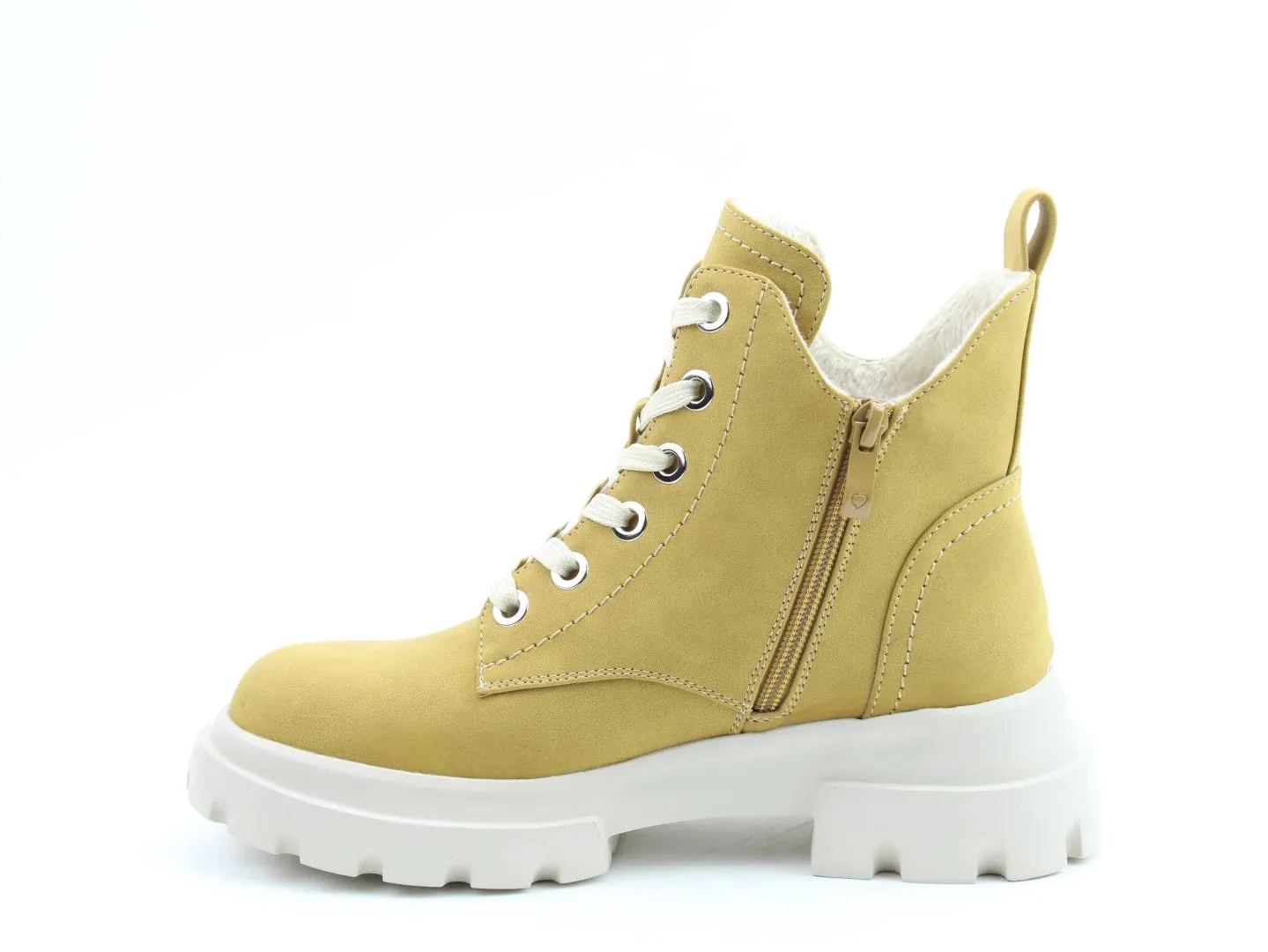 Heavenly Feet Clea Womens Mustard Litesoles Zip Up Ankle Boots