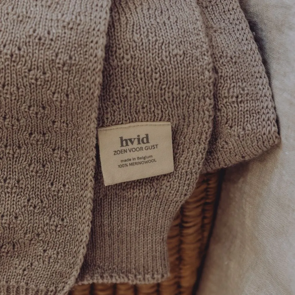 Hvid x Zoen voor Gust - Dora blanket - 100% Merino wool - Thick knit - Sesame