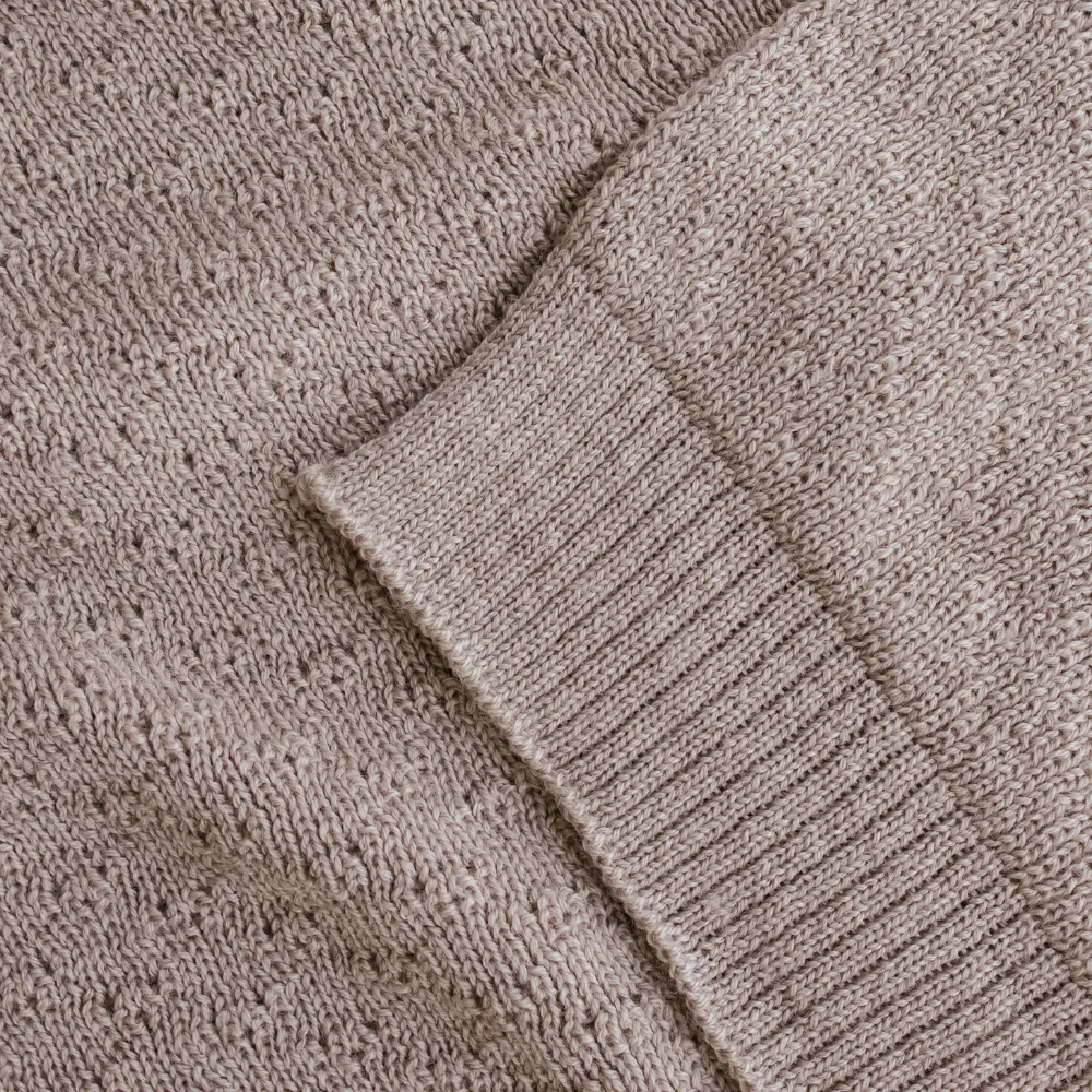 Hvid x Zoen voor Gust - Dora blanket - 100% Merino wool - Thick knit - Sesame