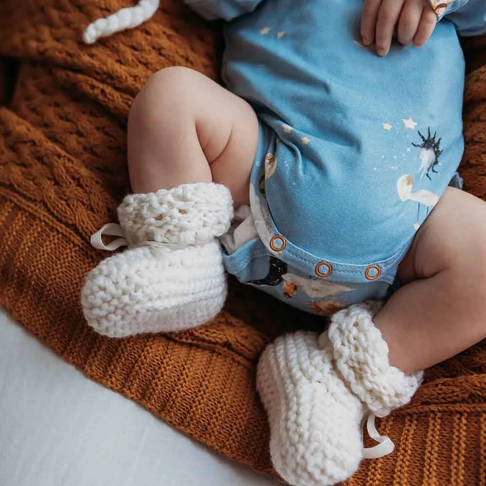 Ivory Merino Wool Bonnet & Booties