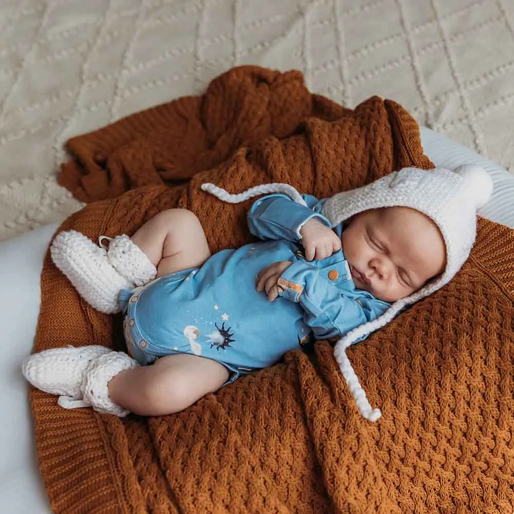 Ivory Merino Wool Bonnet & Booties