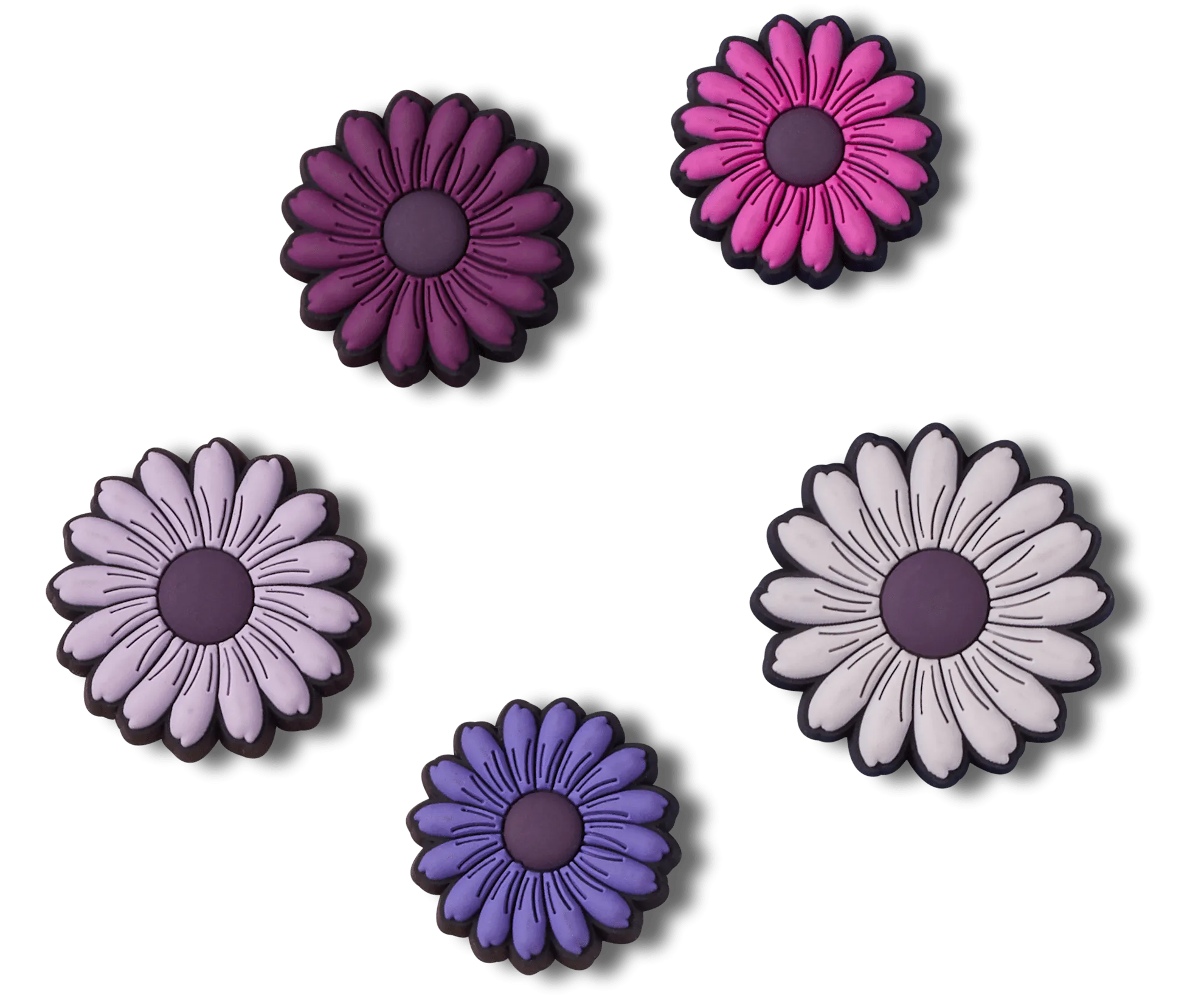 Jibbitz Mixed Purple Florals - 5 pack