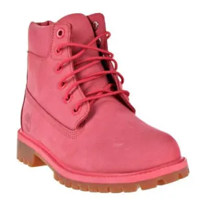 Juniors 6" Premium Nubuck Waterproof Boots, Pink/Granium Nubuck