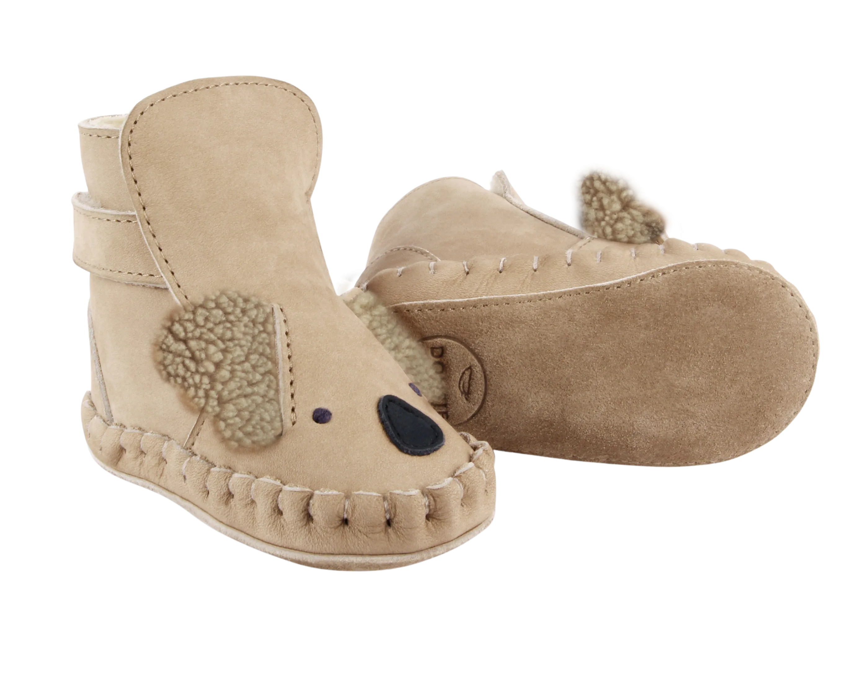 Kapi Exclusive Booties | Fluffy Koala | Taupe Nubuck