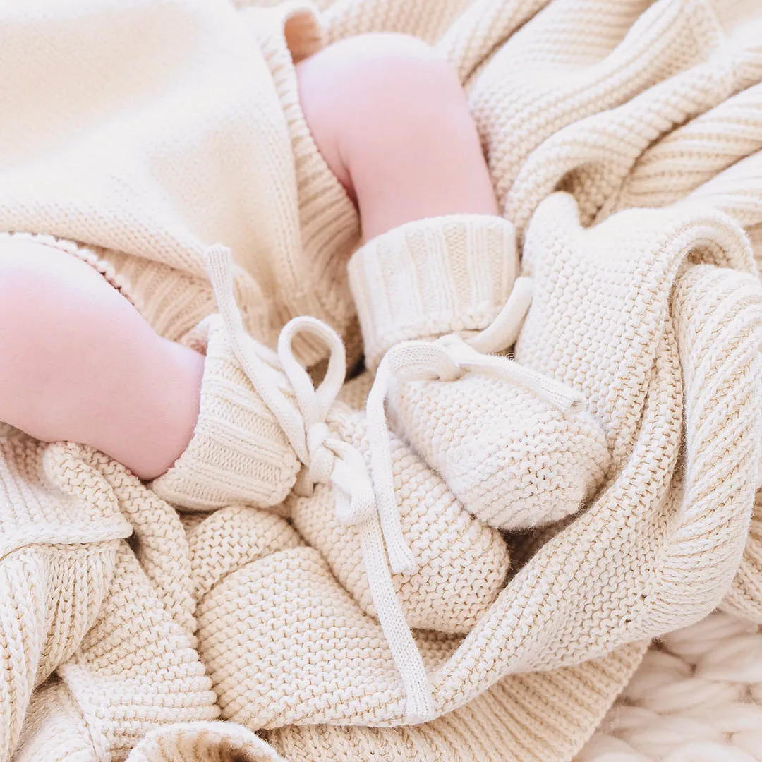 Knit Baby Booties | Sand*