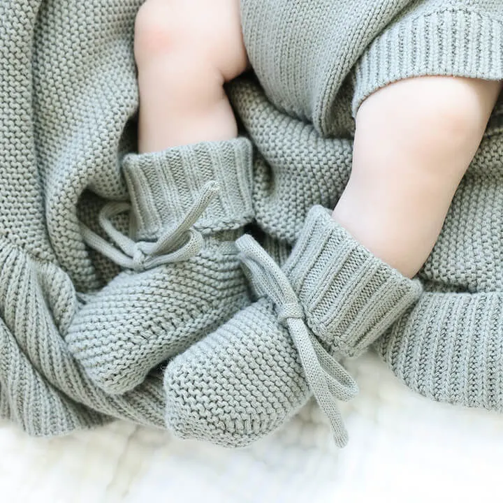 Knit Baby Booties | Smoke