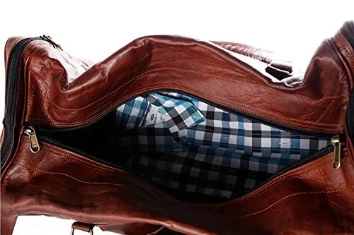 Leather Duffel Bag 28 inch Large Travel Bag Gym Sports Overnight Weekender Bag by Cuero Bags