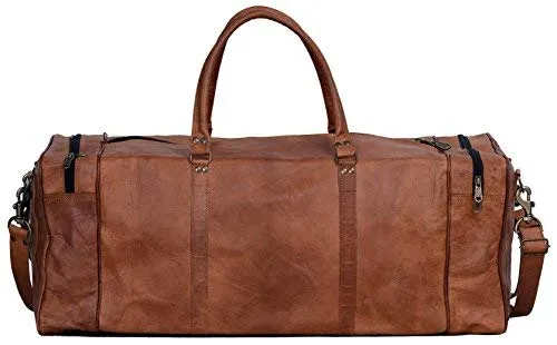 Leather Duffel Bag 28 inch Large Travel Bag Gym Sports Overnight Weekender Bag by Cuero Bags