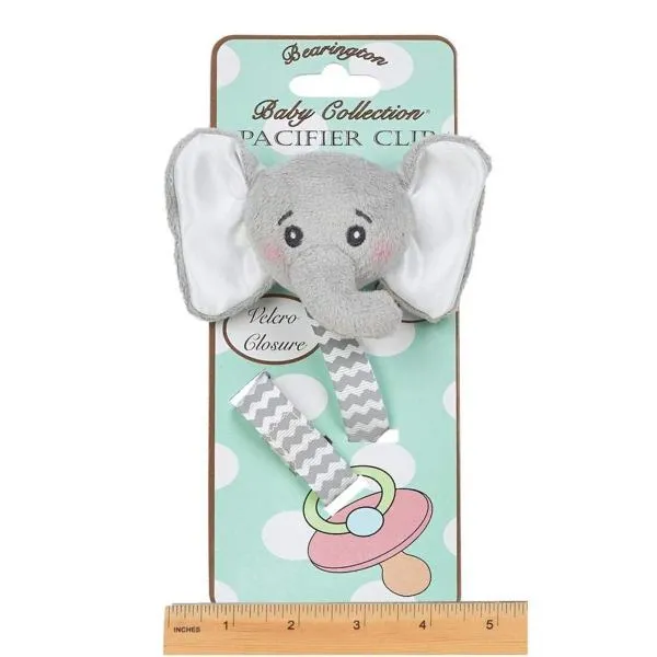 Lil' Spout Gray Elephant Pacifier Clips - 4 Pack