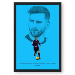 Lionel Messi With Quote Framed Poster