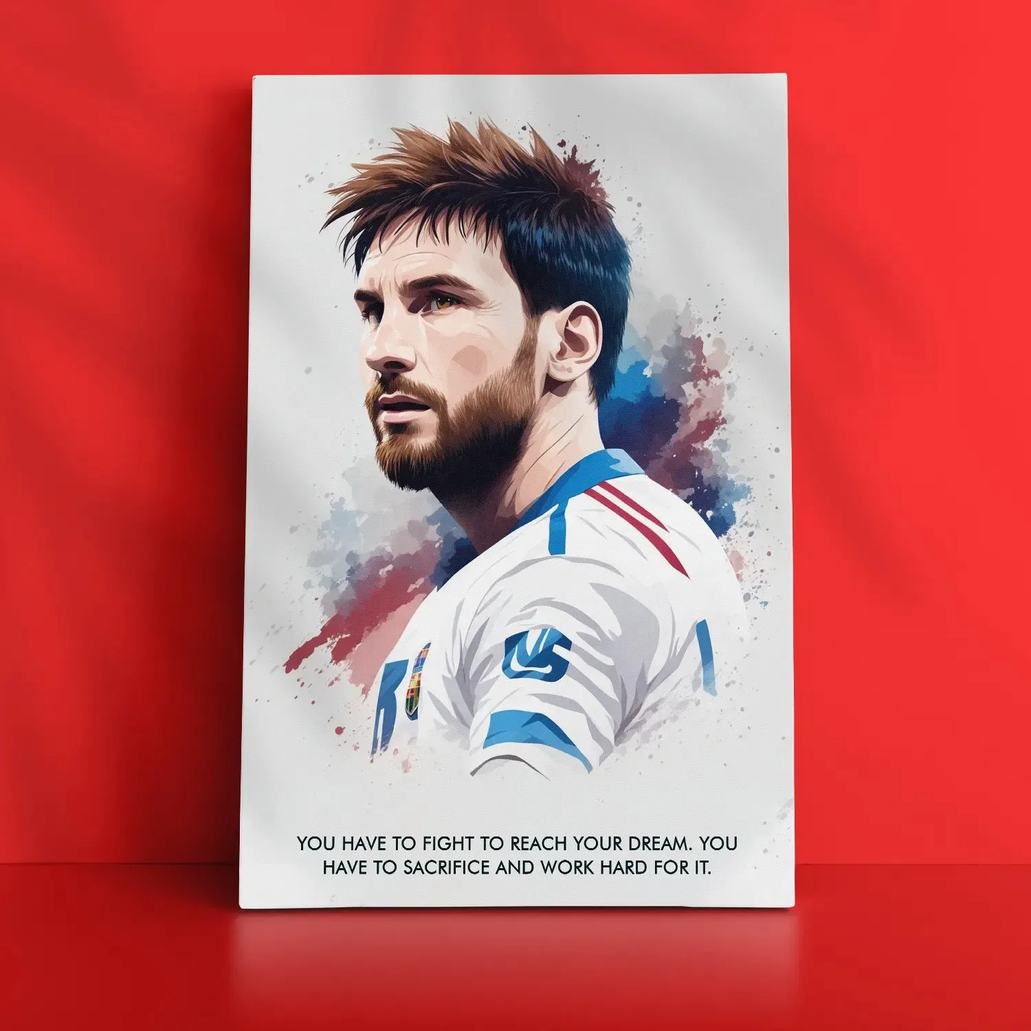 Lionel Messi With Quote Sketch Style