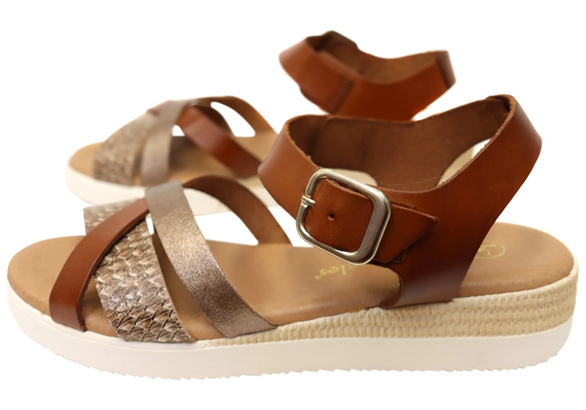 Lola Canales Lizzie Womens Comfortable Leather Sandals Made In Spain