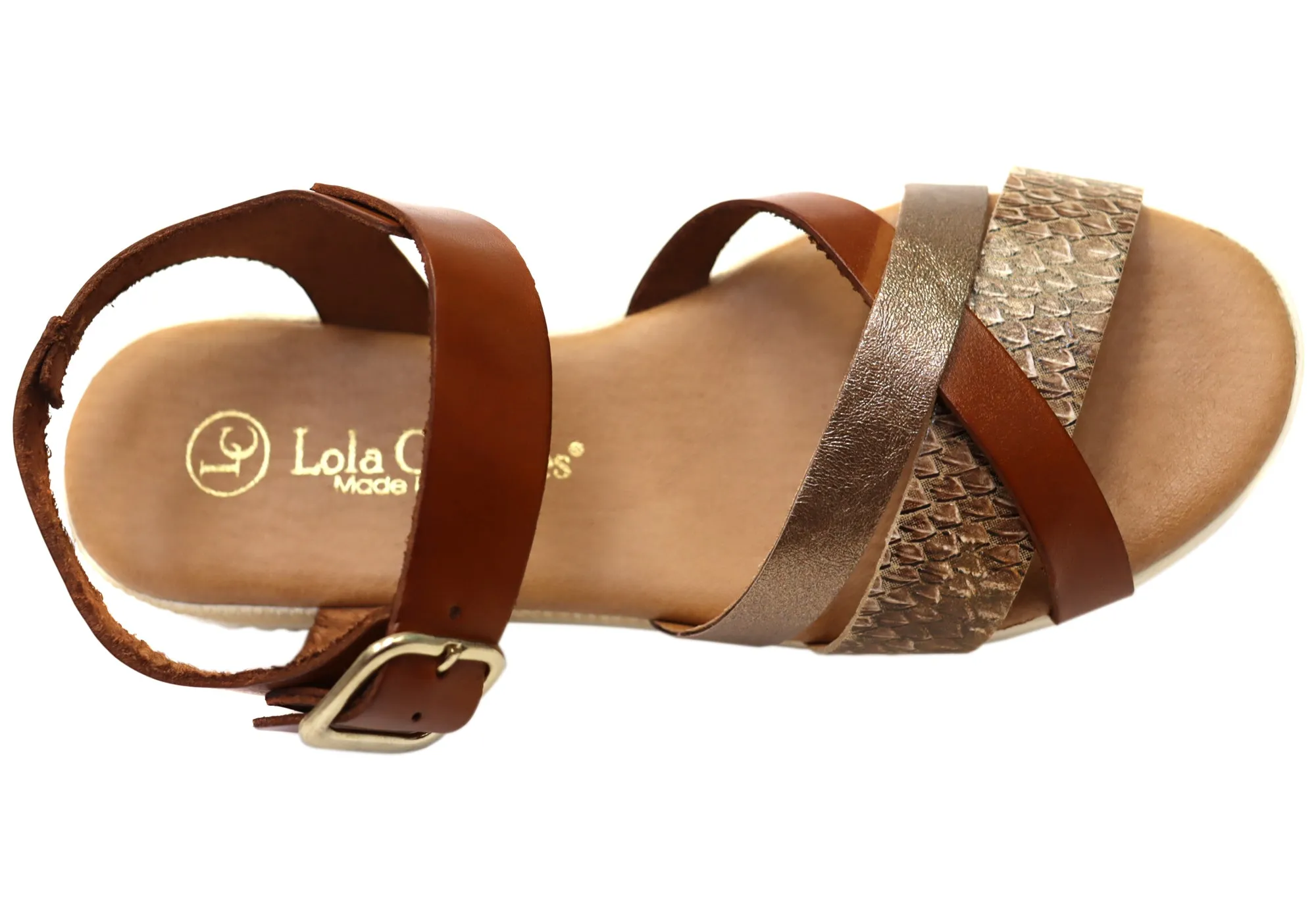 Lola Canales Lizzie Womens Comfortable Leather Sandals Made In Spain