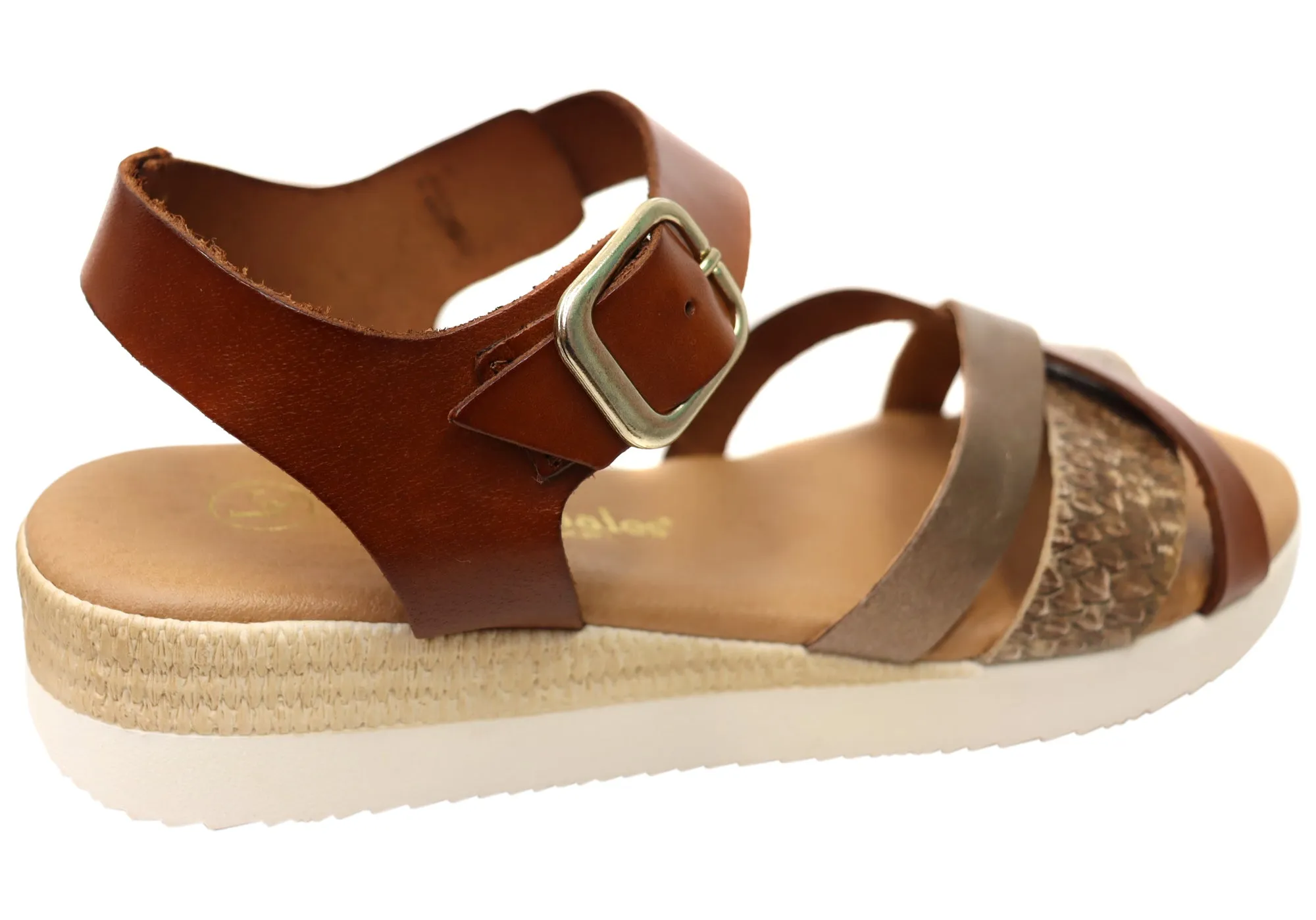 Lola Canales Lizzie Womens Comfortable Leather Sandals Made In Spain