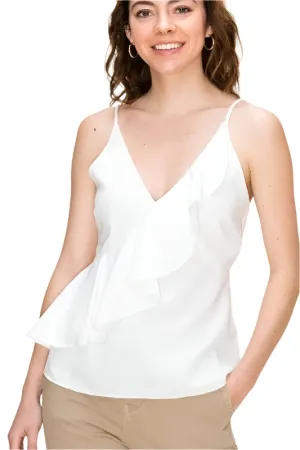 Madeline Ruffle V-Neck Dressy Tank Top